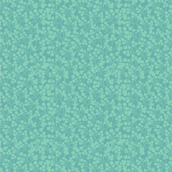 Poppie Cotton Calico Cowgirls CW24811 Wildflowers Teal By The Yard