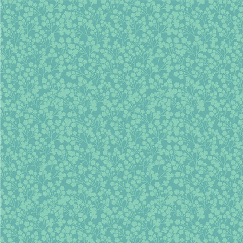 Poppie Cotton Calico Cowgirls CW24811 Wildflowers Teal By The Yard