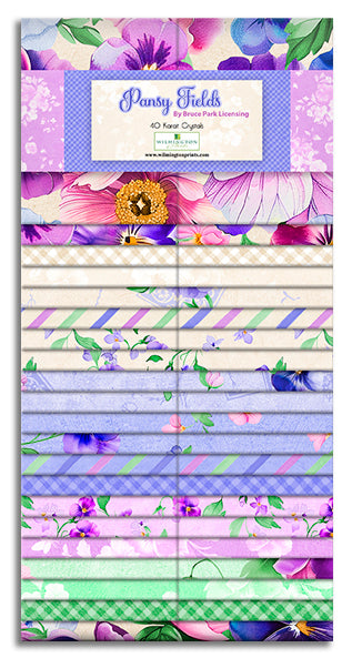 Wilmington Pre-cut 40 Piece 2 1/2" Strips 840-901-840 - Pansy Fields