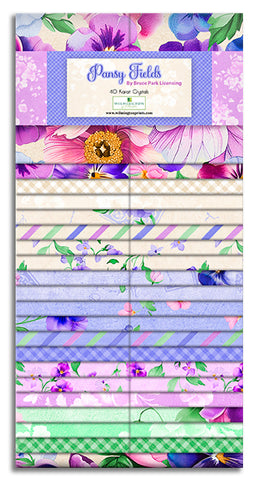 Wilmington Pre-cut 40 Piece 2 1/2" Strips 840-901-840 - Pansy Fields