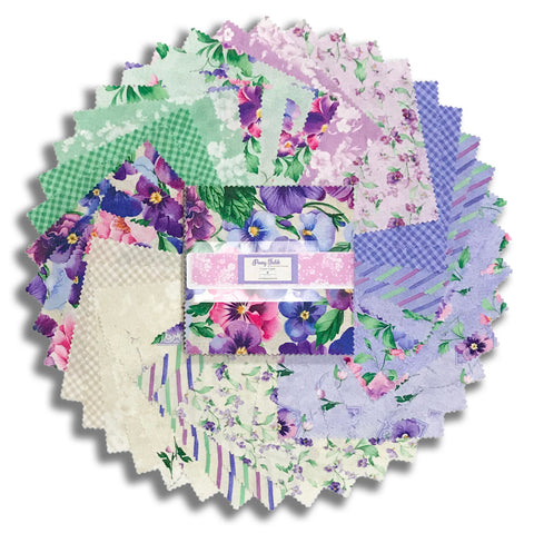 Wilmington Pre-Cut 42 Piece 5 Karat 5" Charms 508-901-508 - Pansy Fields
