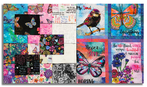 Windham Pre-Cut 16 Piece Fat Quarter Bundle With 36" Block PANEL - FATQSHINE X - Shine On