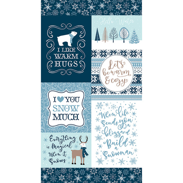 Riley Blake Winter Magic PD16368 Warm Hugs 24" PANEL By The PANEL (Not Strictly By The Yard)