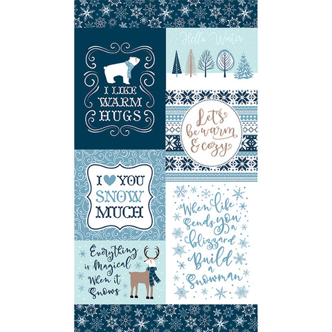 Riley Blake Winter Magic PD16368 Warm Hugs 24" PANEL By The PANEL (Not Strictly By The Yard)