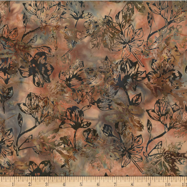 Hoffman Batik X2615 267 Palomino Grunge Leaves By The Yard