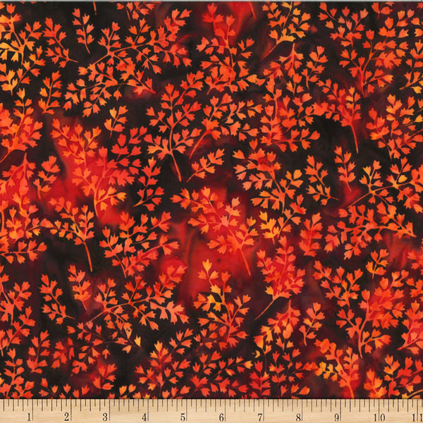Hoffman Batik X2619 513 Volcano Winter Leafy By The Yard