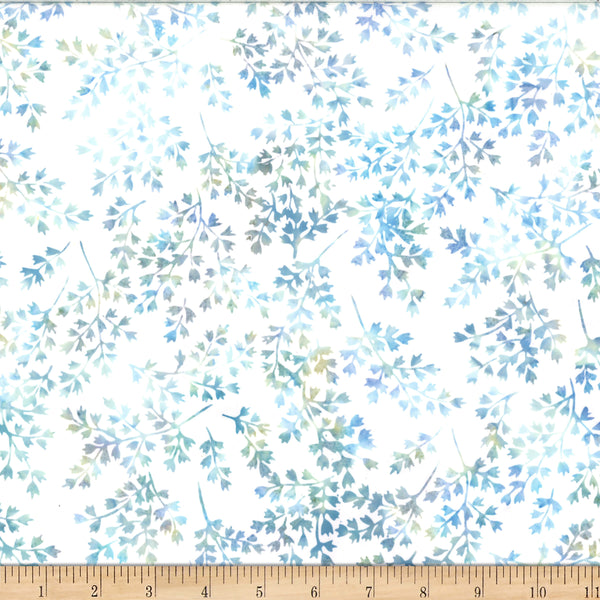 Hoffman Batik X2619 708 Baby Blue Winter Leafy By The Yard
