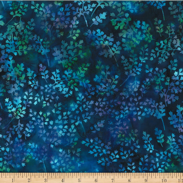Hoffman Batik X2619 73 Ocean Winter Leafy By The Yard