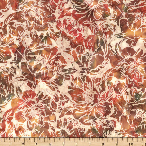 Hoffman Batik X2620 54 Rosewood Peonies By The Yard