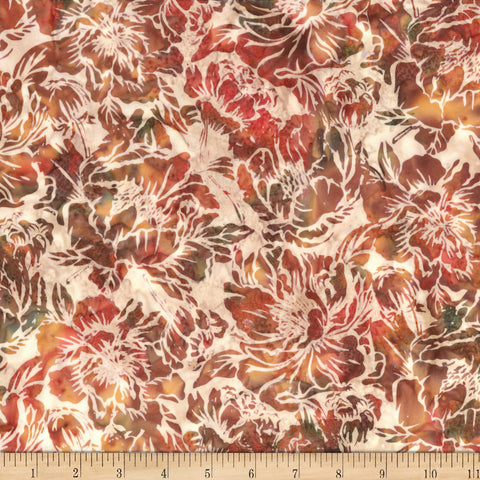 Hoffman Batik X2620 54 Rosewood Peonies By The Yard