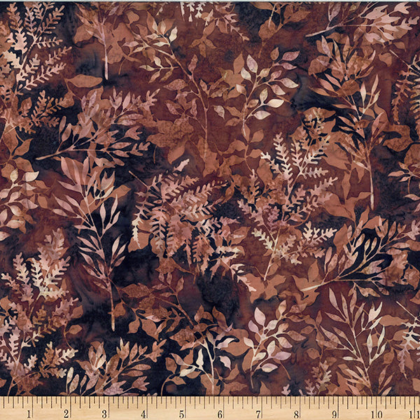 Hoffman Bali Batik X2627 180 Walnut Leafy Branches By The Yard