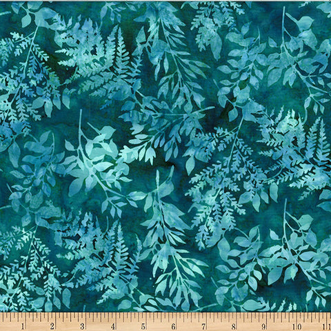 Hoffman Bali Batik X2627 309 Viridian Leafy Branches By The Yard