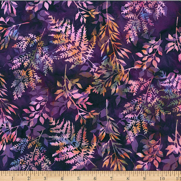 Hoffman Bali Batik X2627 423 Marsala Leafy Branches By The Yard