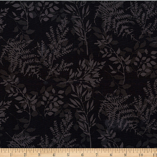 Hoffman Bali Batik X2627 494 Raven Leafy Branches By The Yard