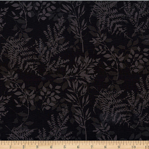 Hoffman Bali Batik X2627 494 Raven Leafy Branches By The Yard