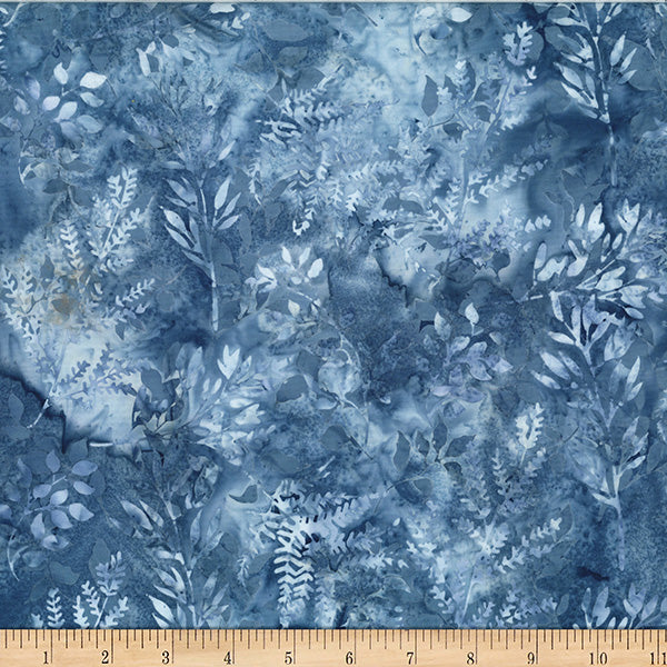 Hoffman Bali Batik X2627 65 Denim Leafy Branches By The Yard