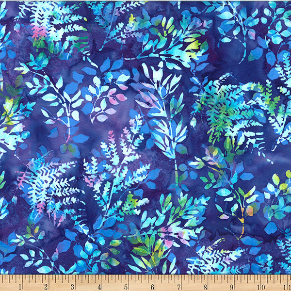 Hoffman Batik X2627 694 Wildflower Leafy Branches By The Yard