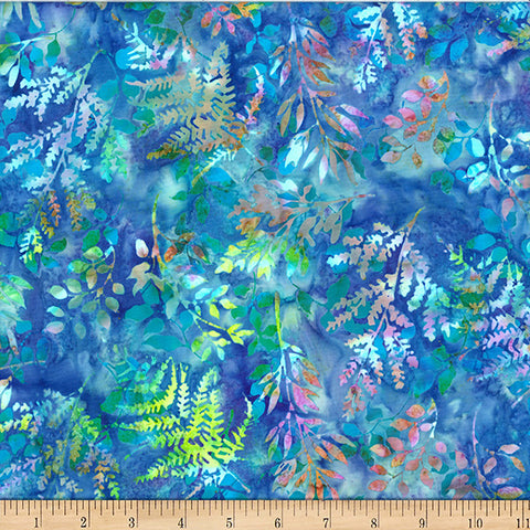 Hoffman Bali Batik X2627 718 Mermaid Leafy Branches By The Yard