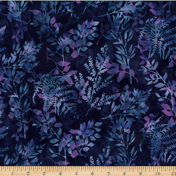 Hoffman Bali Batik X2627 85 Blackberry Leafy Branches By The Yard