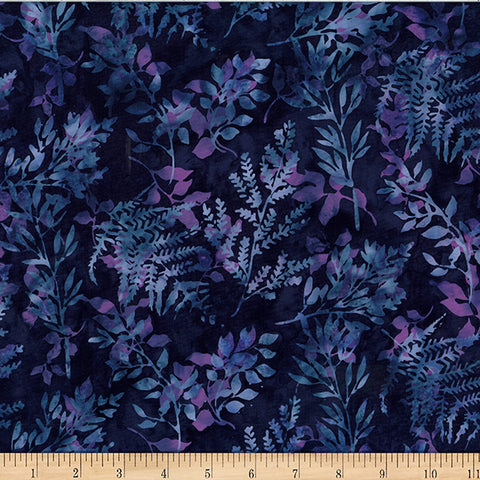 Hoffman Bali Batik X2627 85 Blackberry Leafy Branches By The Yard