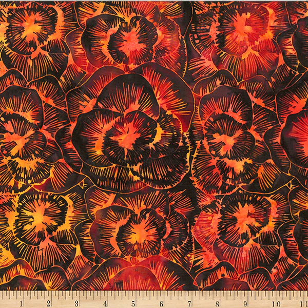 Hoffman Bali Batik X2633 389 Paprika Linear Peony By The Yard