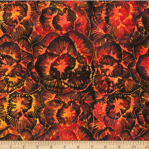 Hoffman Bali Batik X2633 389 Paprika Linear Peony By The Yard