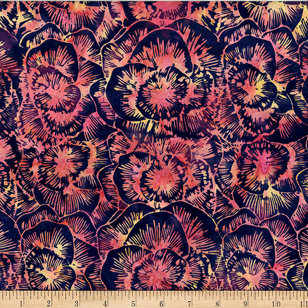 Hoffman Bali Batik X2633 89 Persimmon Linear Peony By The Yard