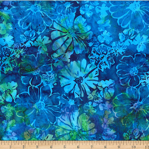 Hoffman Bali Batik X2634 123 Lapis Bold Floral By The Yard