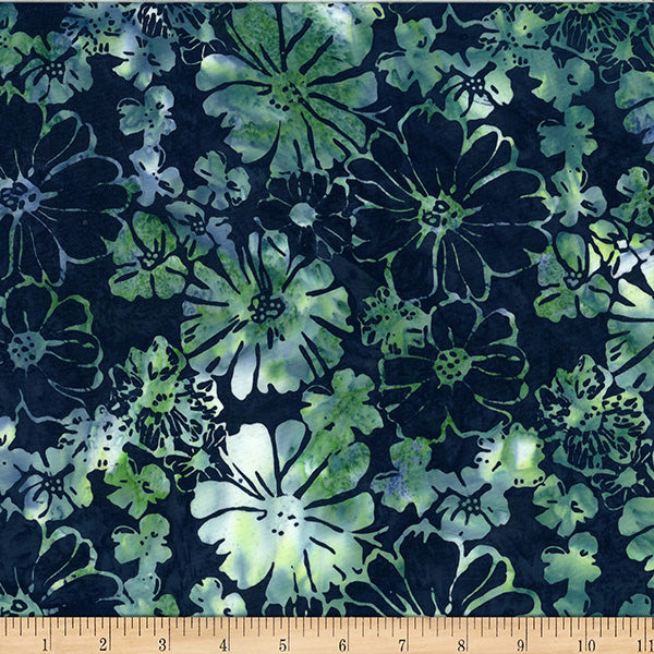 Hoffman Batik X2634 216 Black Jade Bold Floral By The Yard