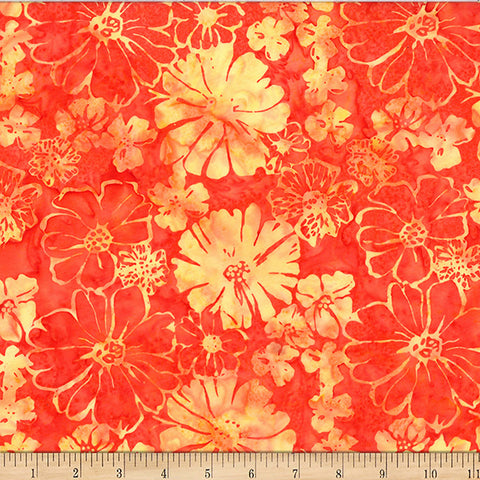 Hoffman Bali Batik X2634 314 Sherbet Bold Floral By The Yard