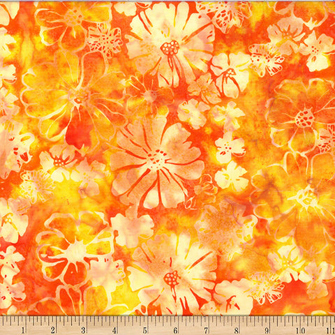 Hoffman Bali Batik X2634 351 Sunny Bold Floral By The Yard