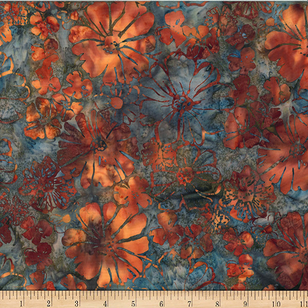 Hoffman Bali Batik X2634 573 Pecan Bold Floral By The Yard