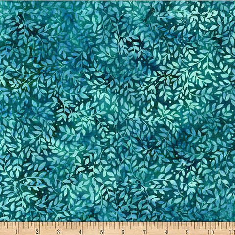 Hoffman Bali Batik X2636 309 Viridian Packed Leaves By The Yard