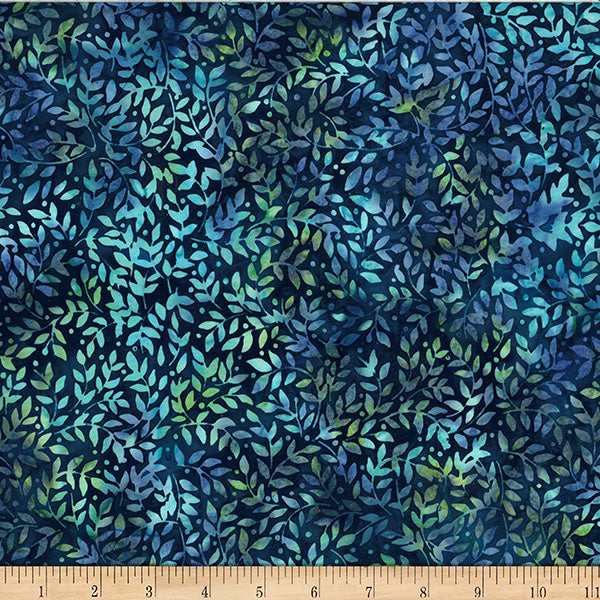 Hoffman Batik X2636 413 Watercress Packed Leaves By The Yard