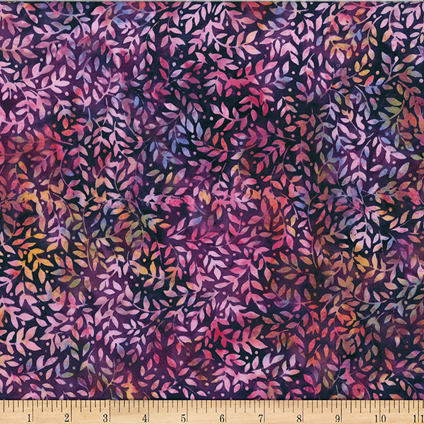 Hoffman Bali Batik X2636 423 Marsala Packed Leaves By The Yard