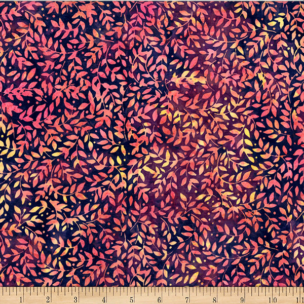 Hoffman Bali Batik X2636 89 Persimmon Packed Leaves By The Yard