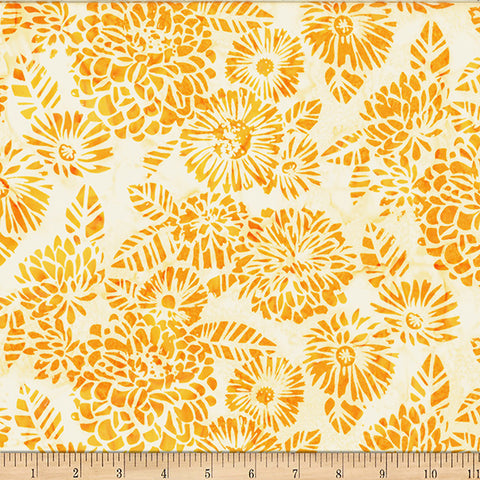 Hoffman Bali Batik X2638 9 Yellow Woodblock By The Yard