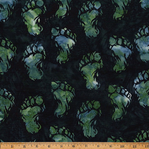 Hoffman Bali Batik X2642 44 Forest Bigfoot Footprint By The Yard