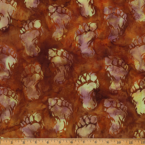 Hoffman Bali Batik X2642 573 Pecan Bigfoot Footprint By The Yard