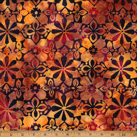 Hoffman Batik X2645 604 Halloween Geometric Floral By The Yard