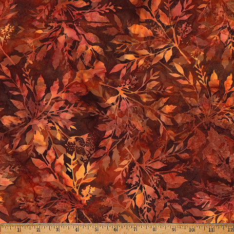 Hoffman Batik X2646 100 Adobe Leafy By The Yard