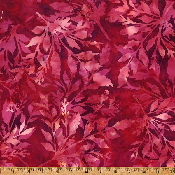 Hoffman Batik X2646 143 Ruby Leafy By The Yard