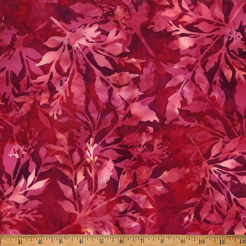 Hoffman Batik X2646 143 Ruby Leafy By The Yard