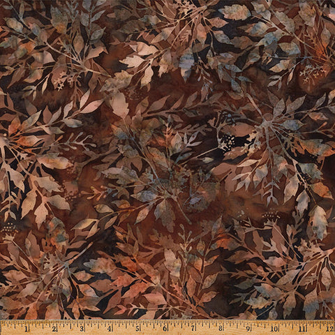 Hoffman Batik X2646 168 Nutmeg Leafy By The Yard