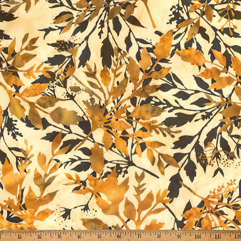 Hoffman Batik X2646 267 Palomino Leafy By The Yard
