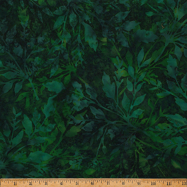 Hoffman Batik X2646 31 Emerald Mottled Leaves By The Yard