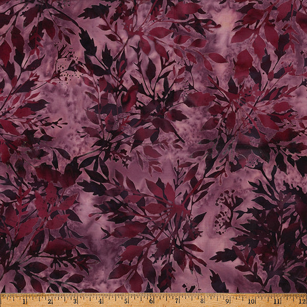 Hoffman Batik X2646 46 Plum Leafy By The Yard