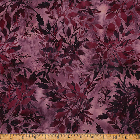 Hoffman Batik X2646 46 Plum Leafy By The Yard