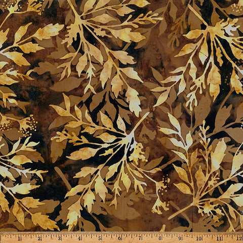 Hoffman Batik X2646 610 Cappuccino Leafy By The Yard