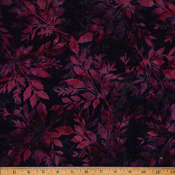 Hoffman Batik X2646 711 Deep Fuchsia Leafy By The Yard